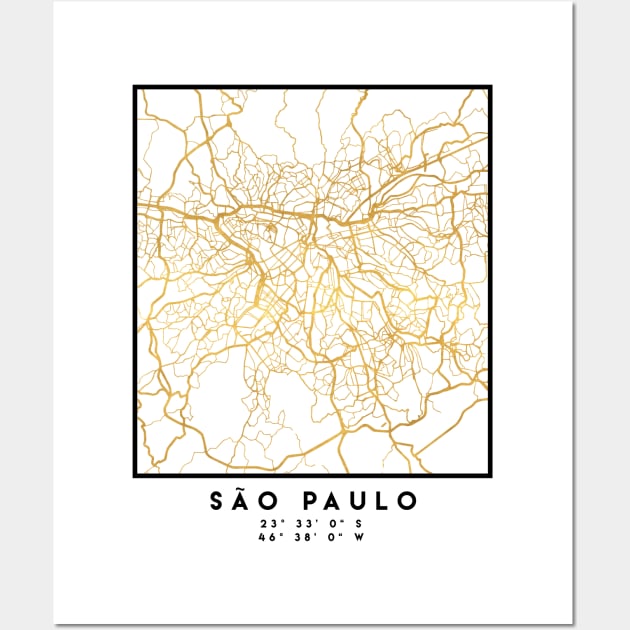 SAO PAULO CITY STREET MAP ART Wall Art by deificusArt